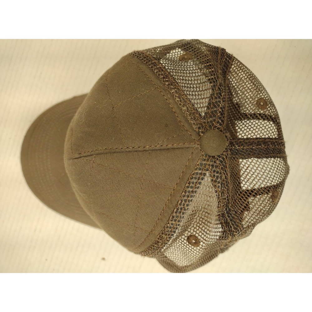 PUGS Brown Snapback Quilted Front Hat Cap One Size Mesh - Picture 4 of 7